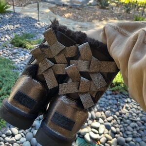 UGG Black and Bronze Bailey Boots